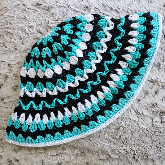 Kelp Bucket Hat - Aqua/White